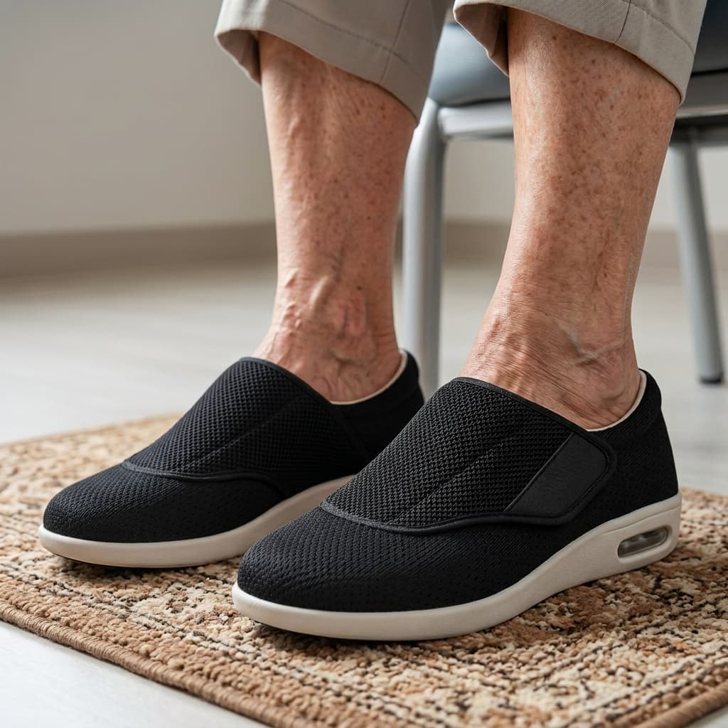 Vyndelle | Women's Orthopedic Sneakers Wide Fit - Black - Image 2