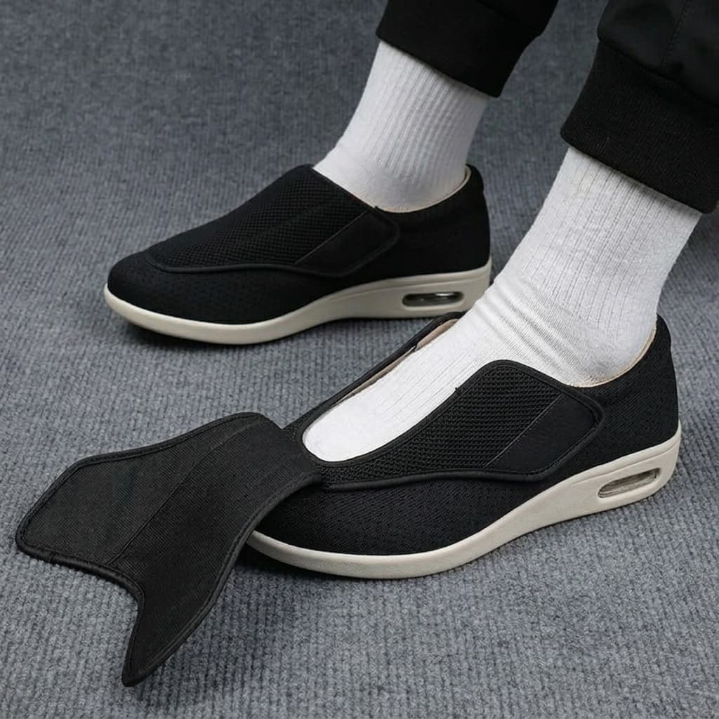 Vyndelle | Women's Orthopedic Sneakers Wide Fit - Black - Image 3