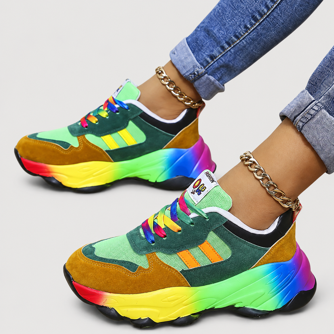 Vyndora | Women's Orthopedic Sneakers Chunky Rainbow - Image 1