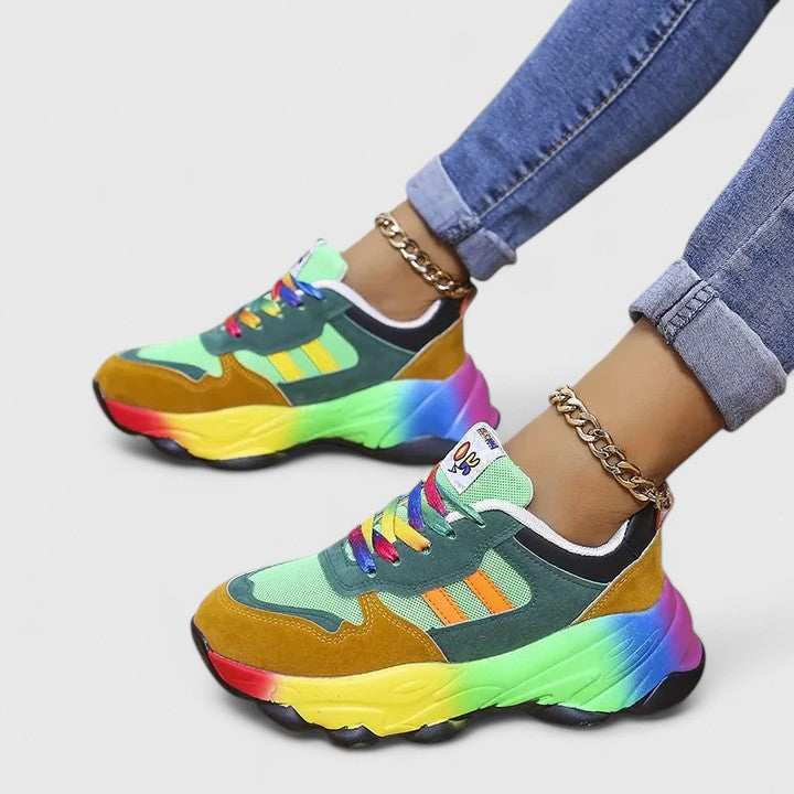 Vyndora | Women's Orthopedic Sneakers Chunky Rainbow - Image 2