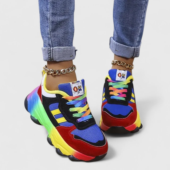Vyndora | Women's Orthopedic Sneakers Chunky Rainbow - Image 4