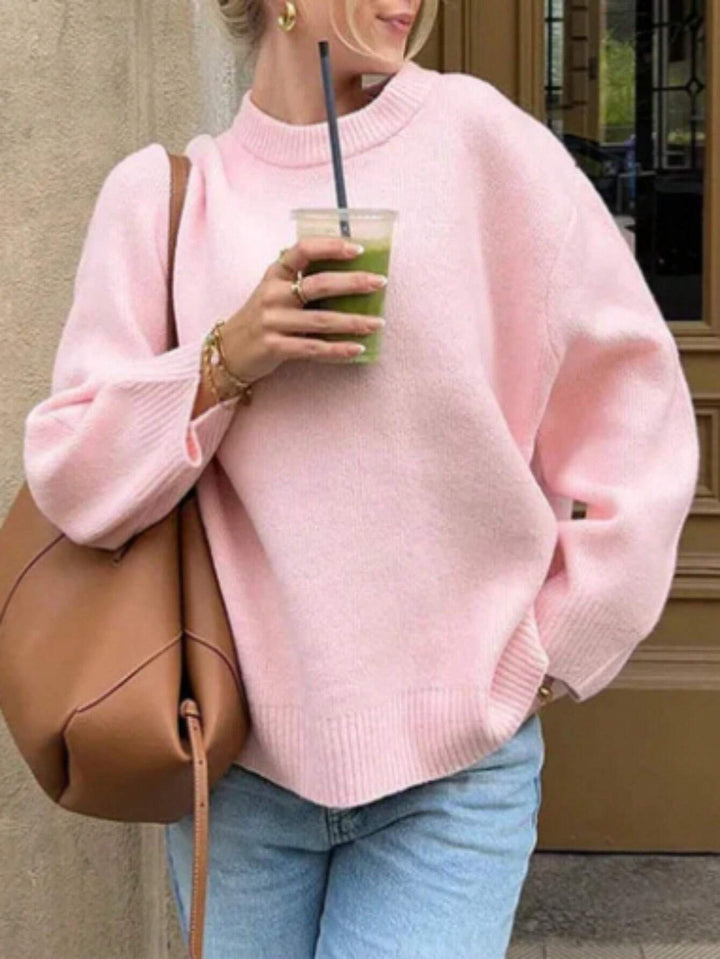Willow | Women's Oversized Mock Neck Sweater - Light Blue - Image 4