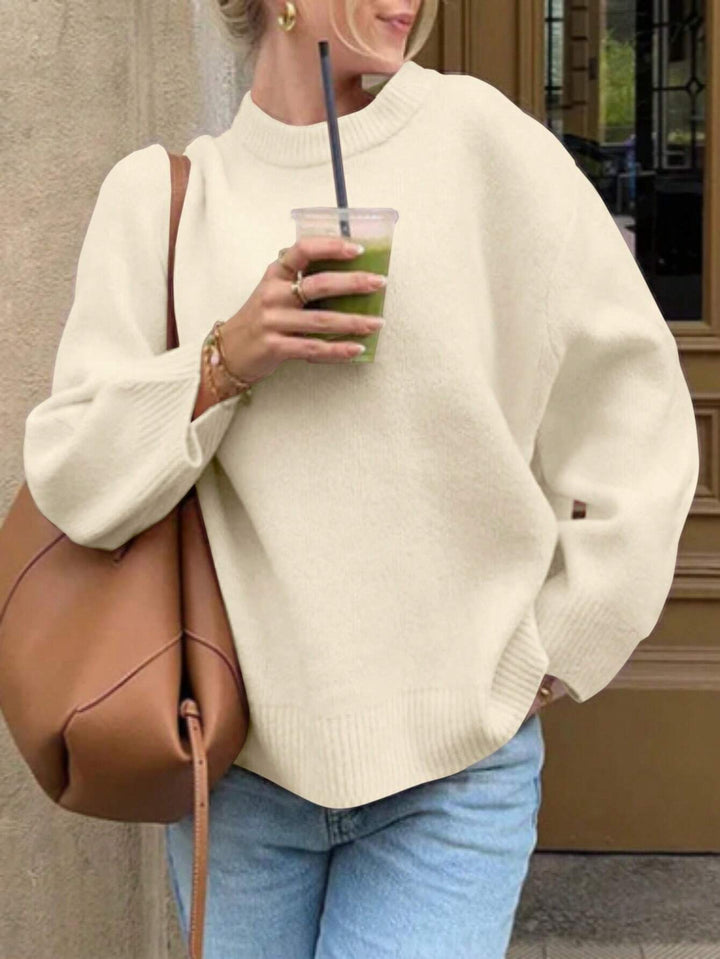 Willow | Women's Oversized Mock Neck Sweater - Light Blue - Image 5