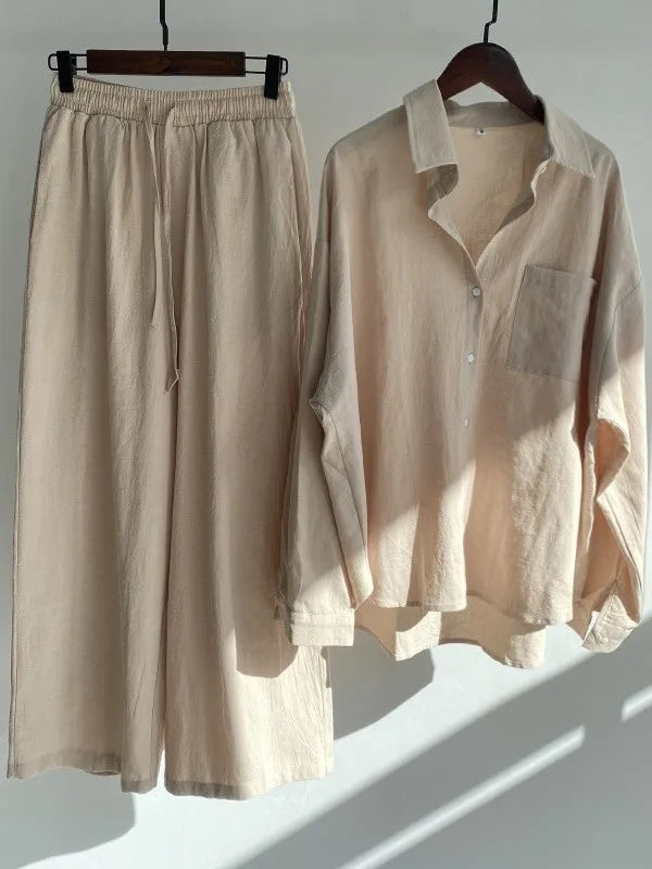 Winselle | Women's Linen Two Piece Set Wide Leg Pants - Image 6