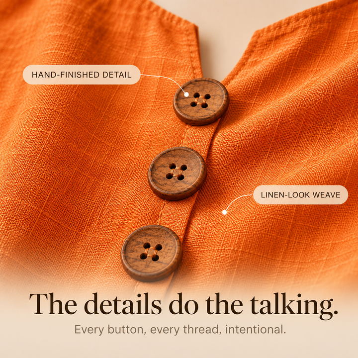 Winslow | Women's Button-Front Ruffle Sleeve Blouse - Orange - Image 12