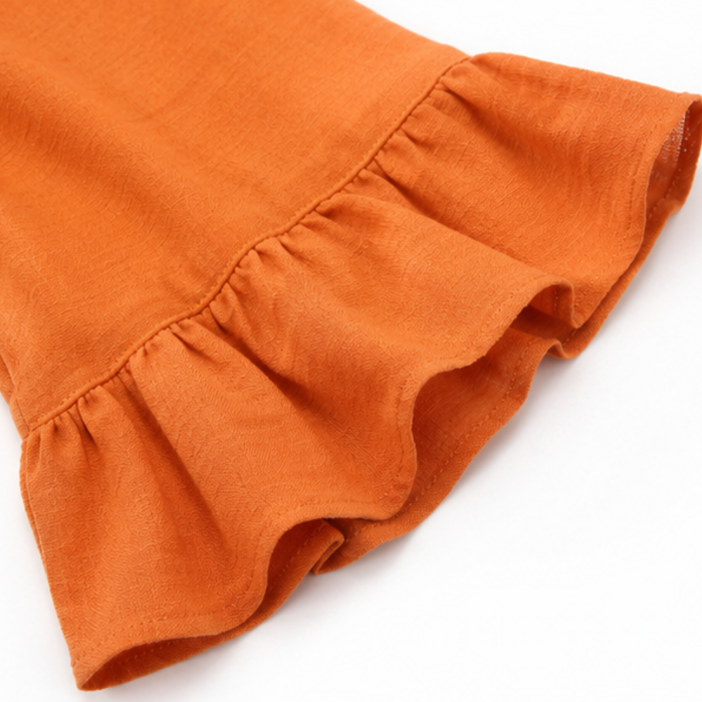 Winslow | Women's Button-Front Ruffle Sleeve Blouse - Orange - Image 15