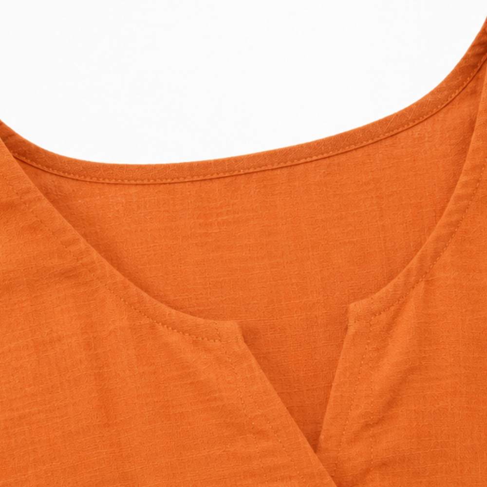 Winslow | Women's Button-Front Ruffle Sleeve Blouse - Orange - Image 16