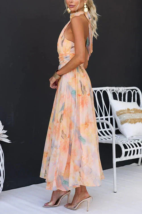 Winslow | Women's Floral Maxi Dress Halter Neck - Image 5