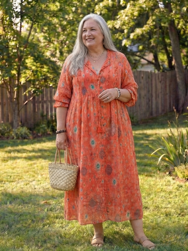 Wisteria | Women's Floral 3/4 Sleeve Maxi Dress - Floral - Image 4
