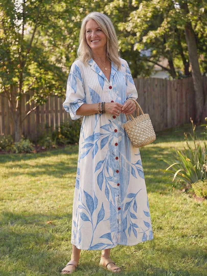 Wisteria | Women's Floral 3/4 Sleeve Maxi Dress - Floral - Image 5