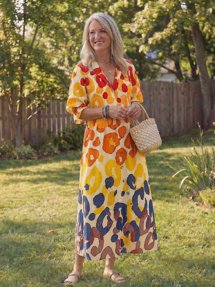 Wisteria | Women's Floral 3/4 Sleeve Maxi Dress - Floral - Image 8