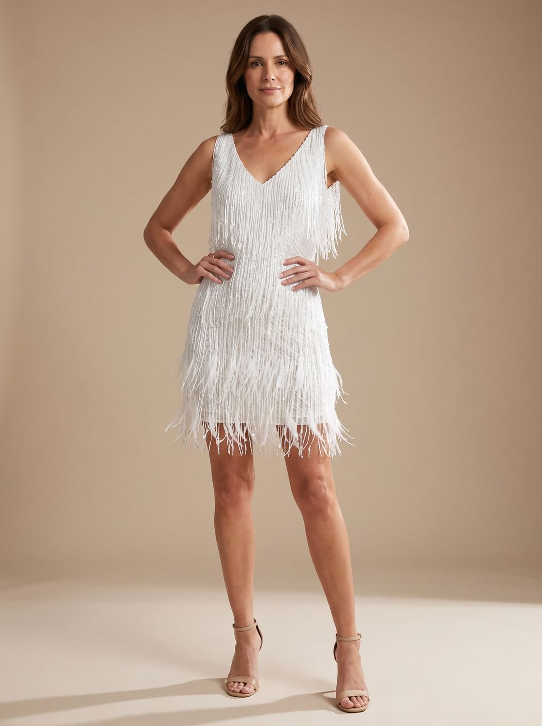 Zivelle | Women's Sequin Fringe Mini Dress - Image 1