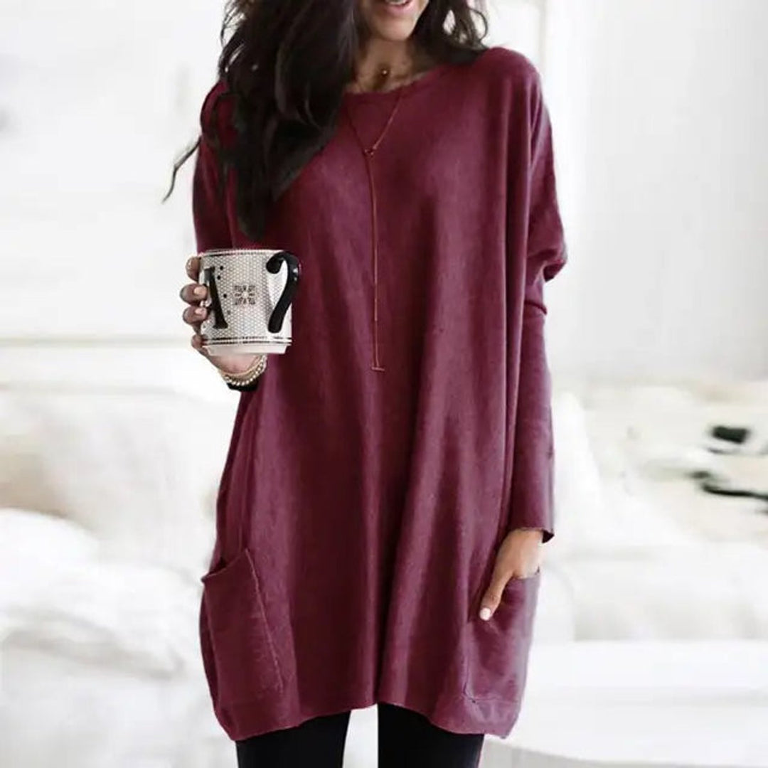 Wren | Women's Oversized Long Sleeve Tunic with Pockets - Image 1