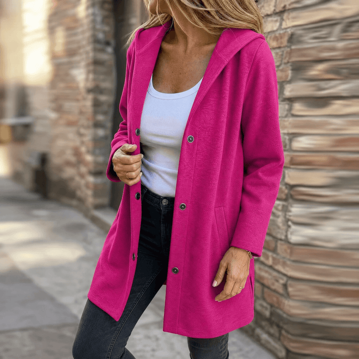 Wrenara | Women's Hooded Cardigan Jacket - Light Grey - Image 13