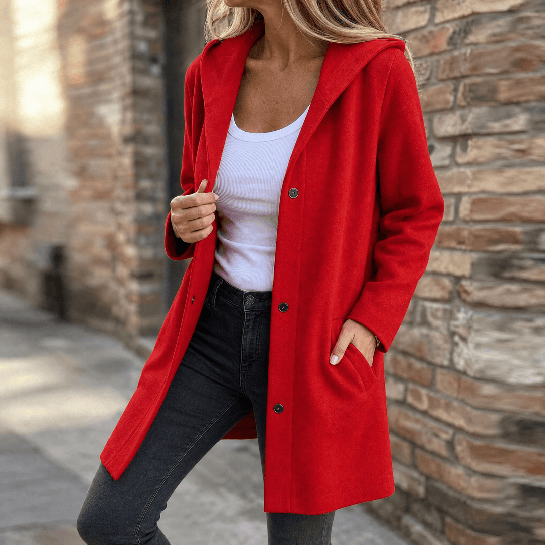 Wrenara | Women's Hooded Cardigan Jacket - Light Grey - Image 14