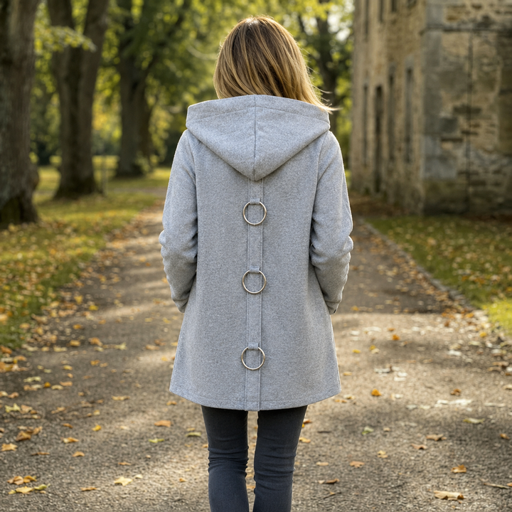 Wrenara | Women's Hooded Cardigan Jacket - Light Grey - Image 6