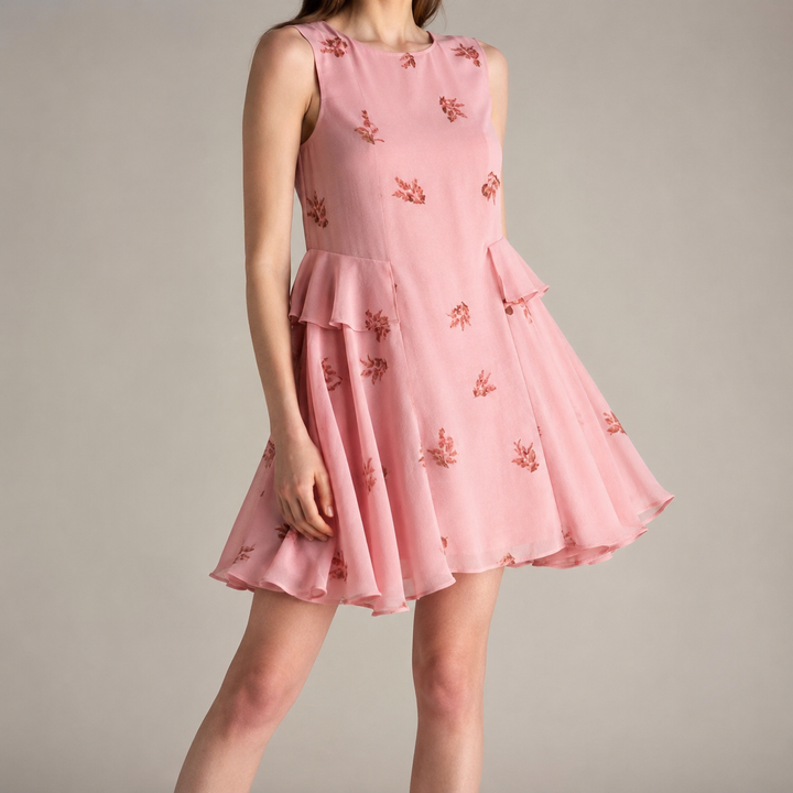 Wrenfield | Women's Floral Ruffle Mini Dress - Pink - Image 1