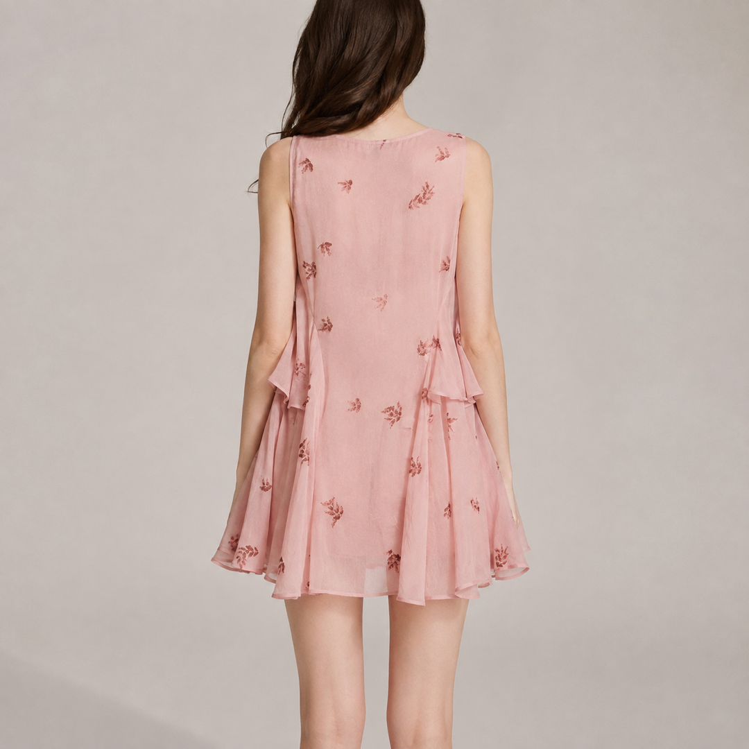 Wrenfield | Women's Floral Ruffle Mini Dress - Pink - Image 2