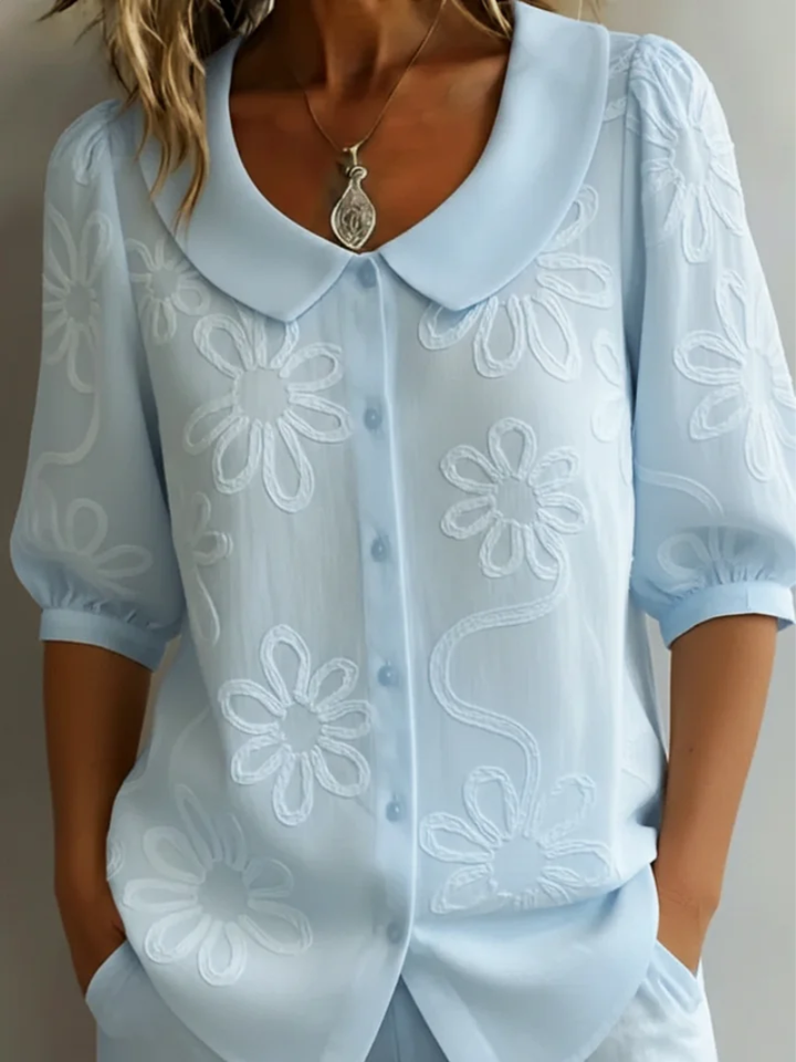 Wrenith | Women's Boho Embroidered Blouse - Yellow - Image 4