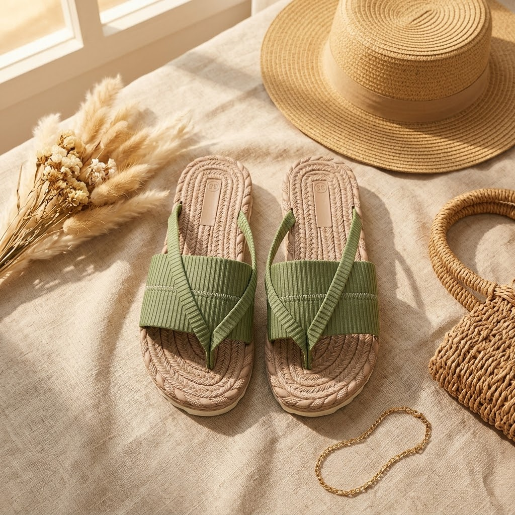 Wrenley | Women's Cross Strap Espadrille Slide Sandals - Sage - Image 5