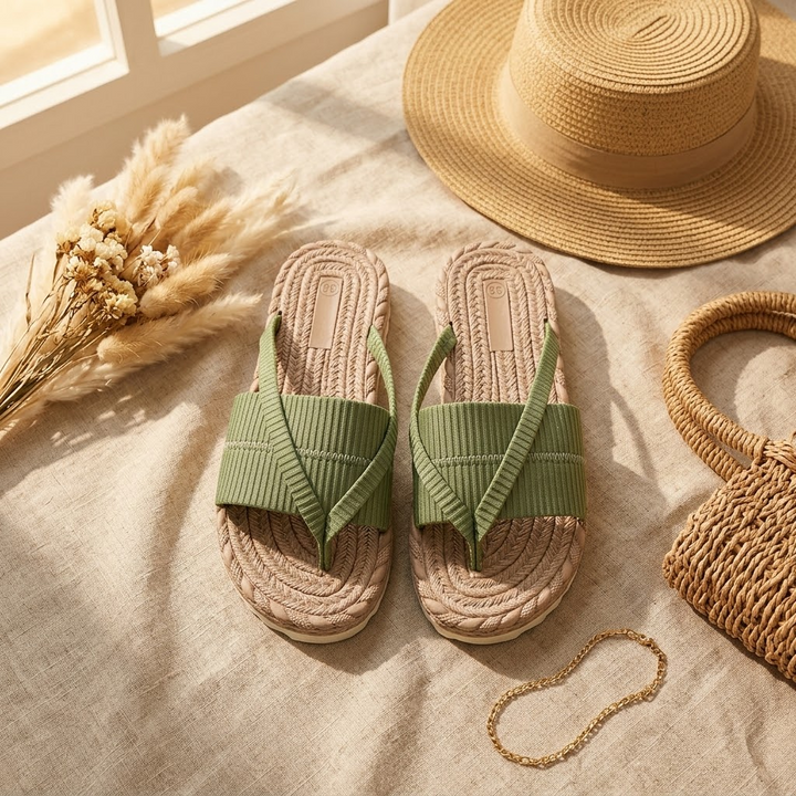 Wrenley | Women's Cross Strap Espadrille Slide Sandals - Sage - Image 5