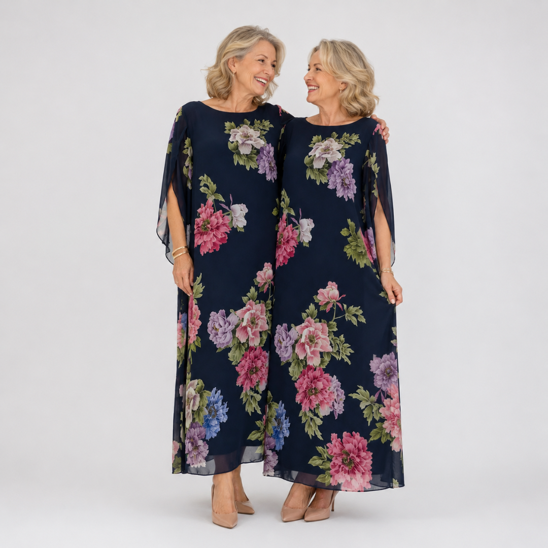 Wrenova | Women's Floral Maxi Sundress - Navy - Image 2