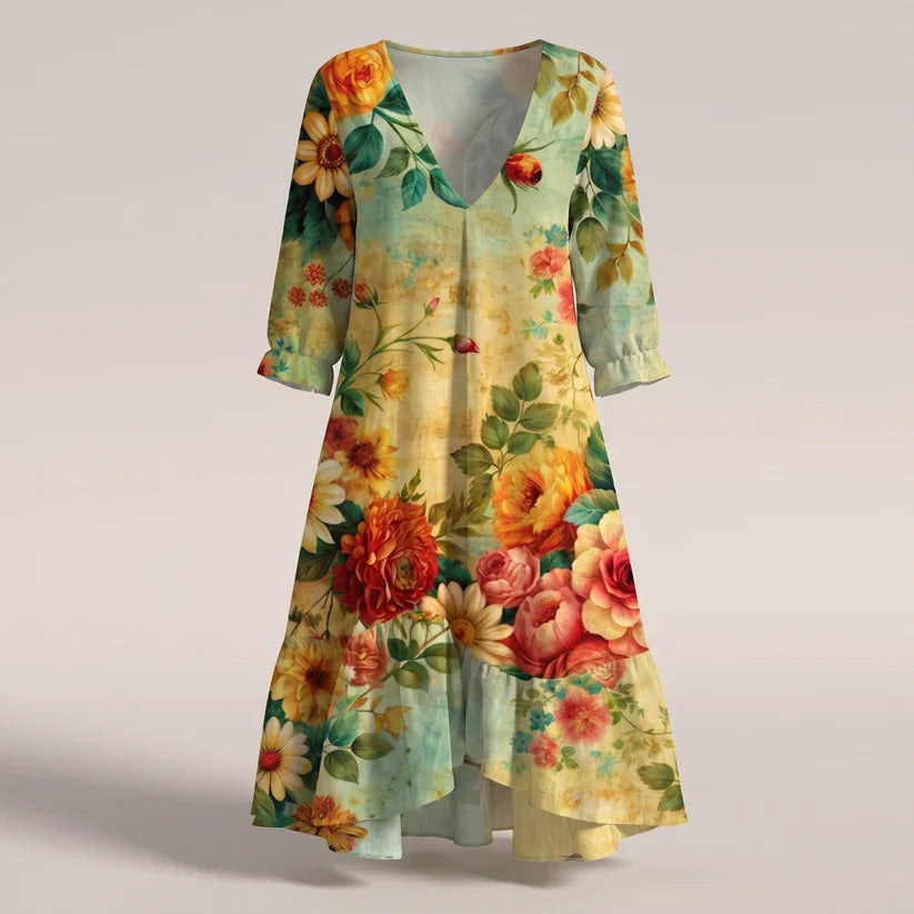 Wrenova | Women's Floral Summer Midi Dress - Image 1