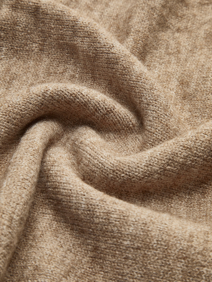 Wrenova | Women's Knit Turtleneck Two Piece Lounge Set - Taupe - Image 7