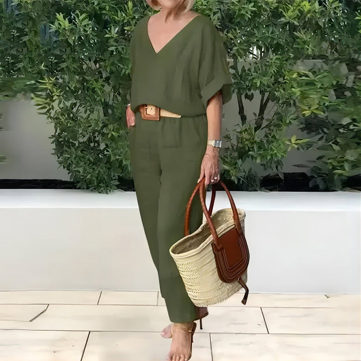 Wrenova | Women's Linen Two Piece Set Top & Pants - Image 10