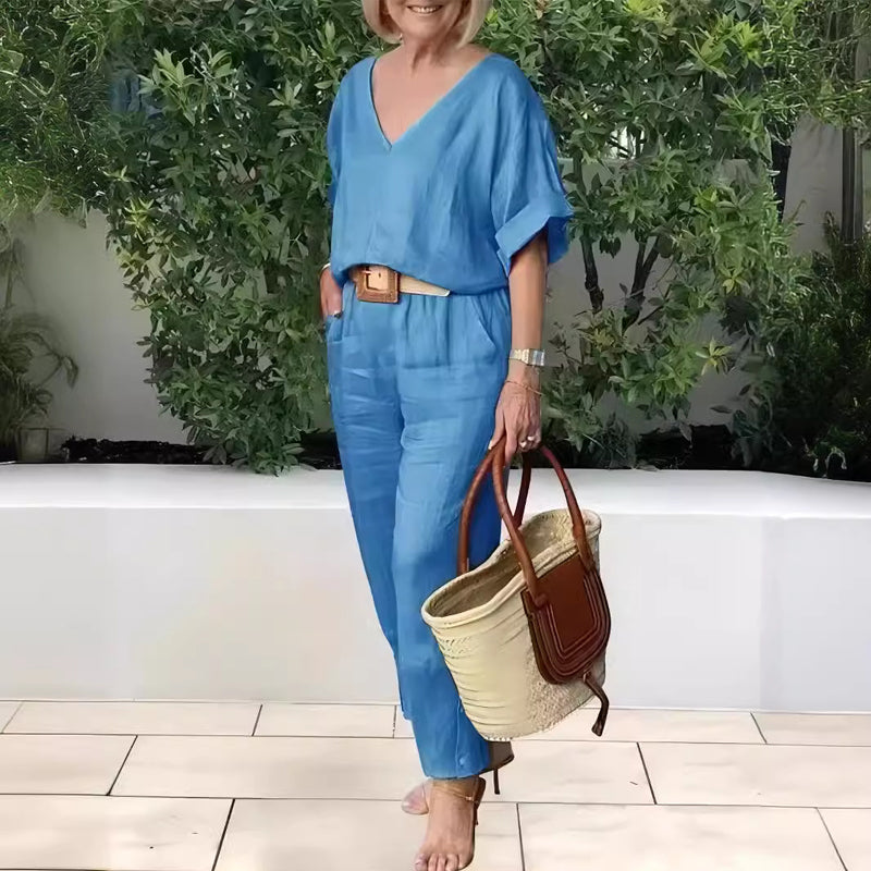 Wrenova | Women's Linen Two Piece Set Top & Pants - Image 11