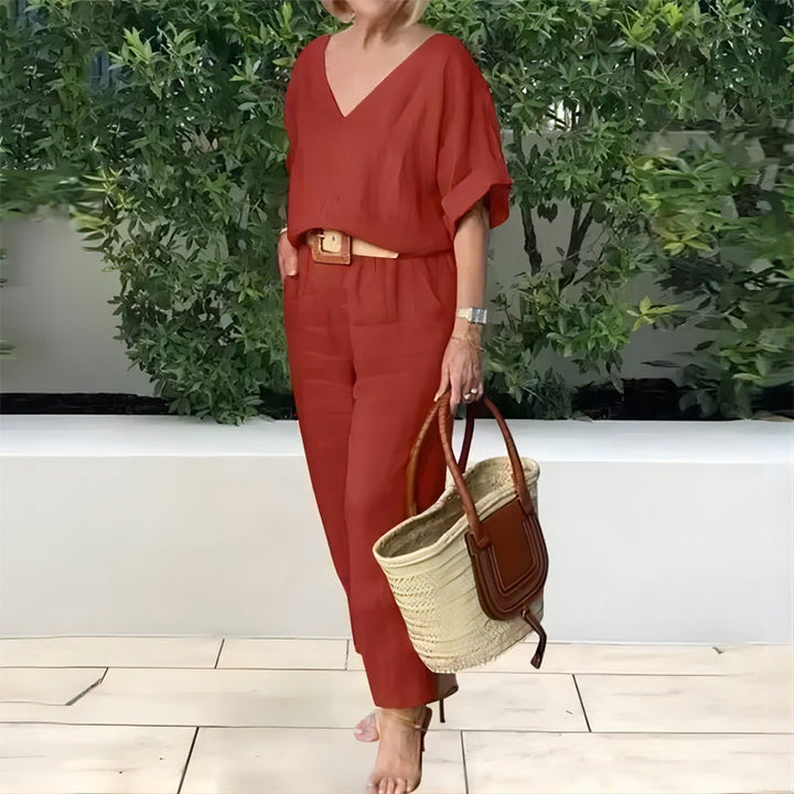 Wrenova | Women's Linen Two Piece Set Top & Pants - Image 12
