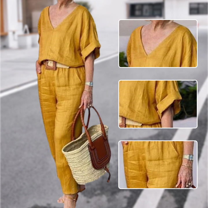 Wrenova | Women's Linen Two Piece Set Top & Pants - Image 13