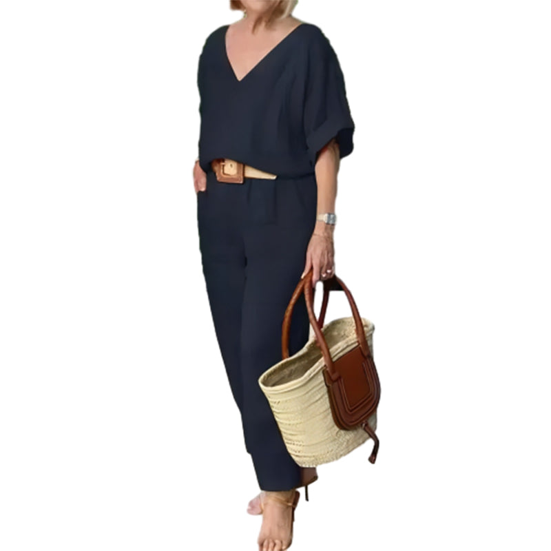 Wrenova | Women's Linen Two Piece Set Top & Pants - Image 2