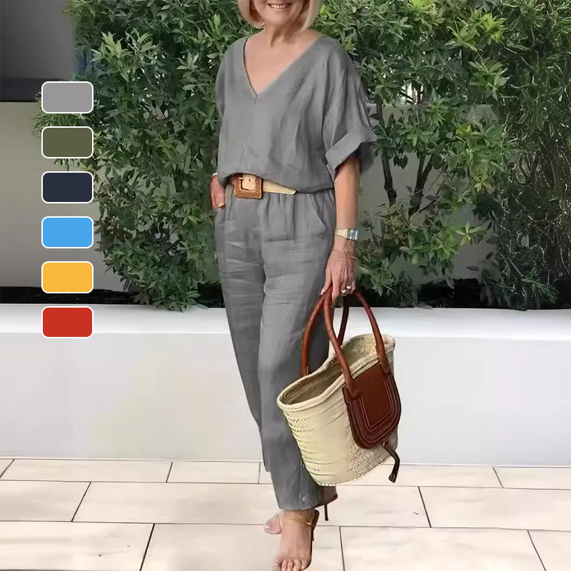 Wrenova | Women's Linen Two Piece Set Top & Pants - Image 8