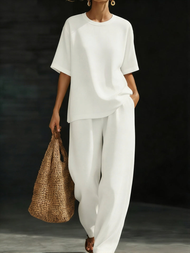 Wrenova | Women's Linen Two Piece Set Wide Leg - Image 1