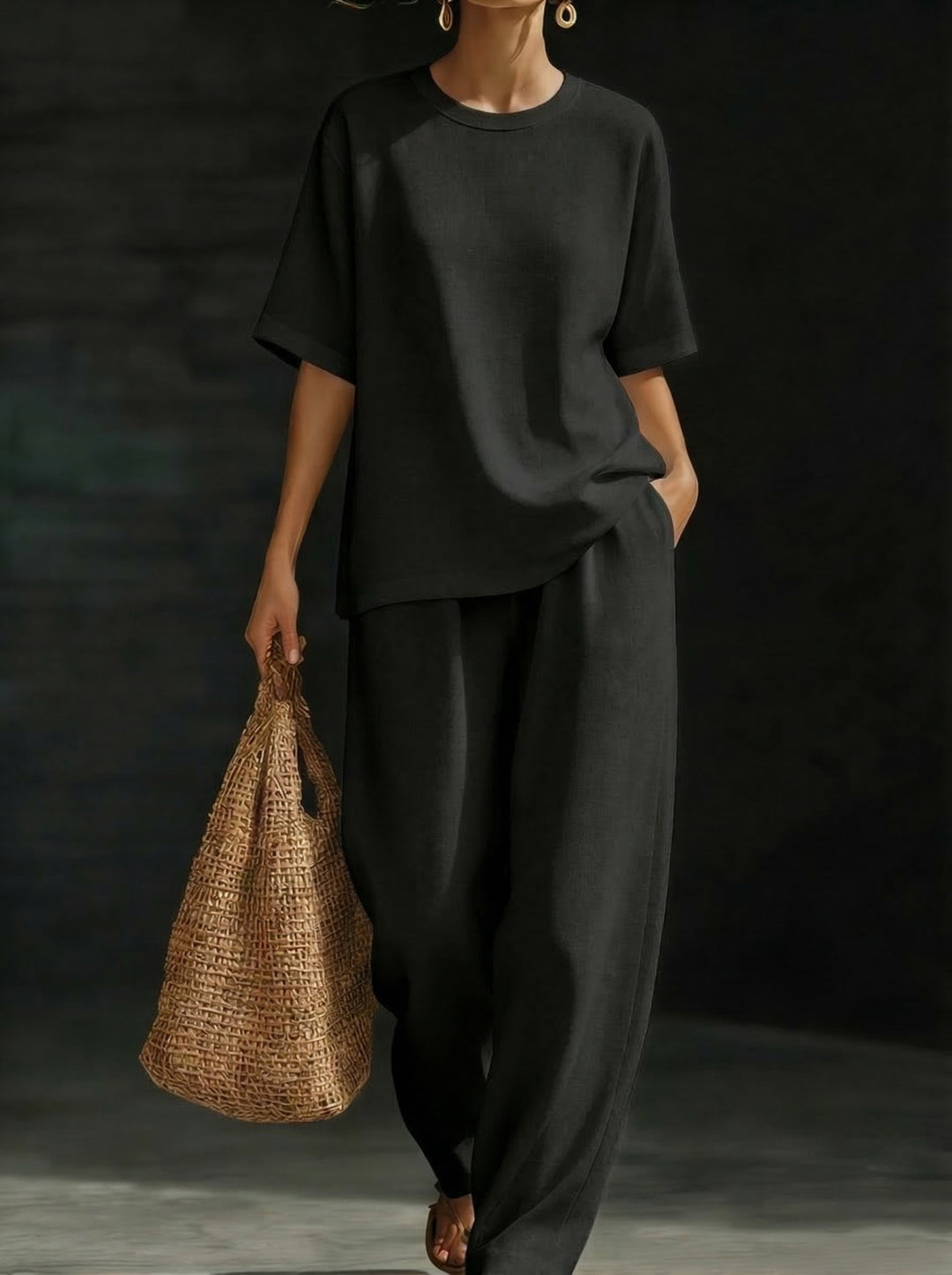 Wrenova | Women's Linen Two Piece Set Wide Leg - Image 3