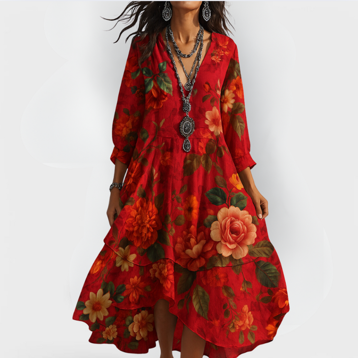 Wrenova | Women's Maxi Dress Boho V-Neck - Image 2
