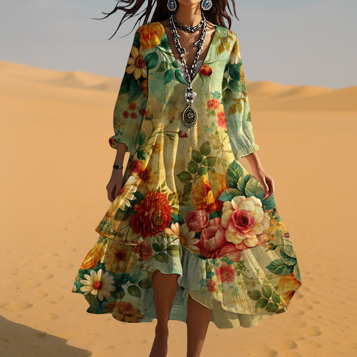 Wrenova | Women's Maxi Dress Boho V-Neck - Image 3