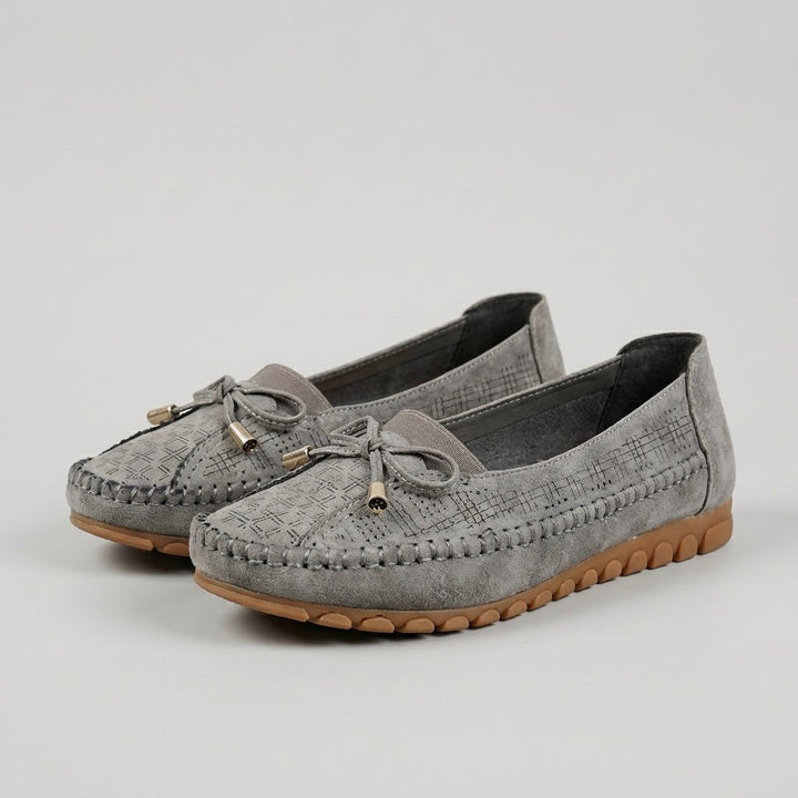 Wrenova | Women's Orthopedic Loafers Perforated Flats - Taupe - Image 3