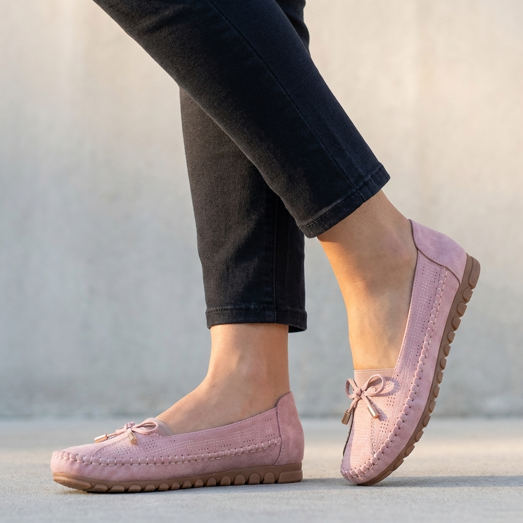 Wrenova | Women's Orthopedic Loafers Perforated Flats - Taupe - Image 6