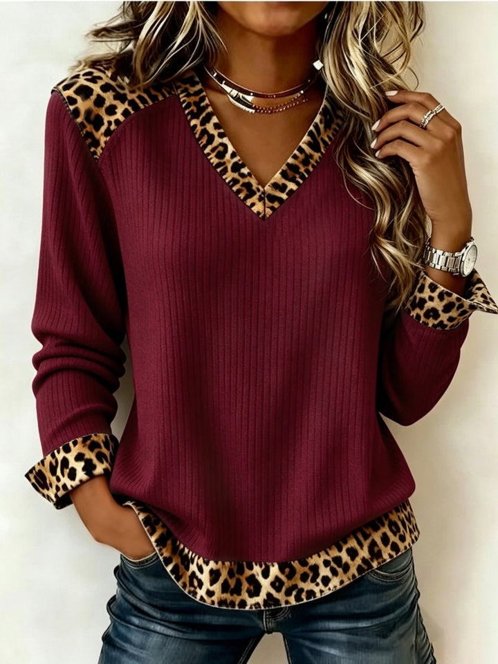 Wrenova | Women's Print Knit Top - Cream - Image 14