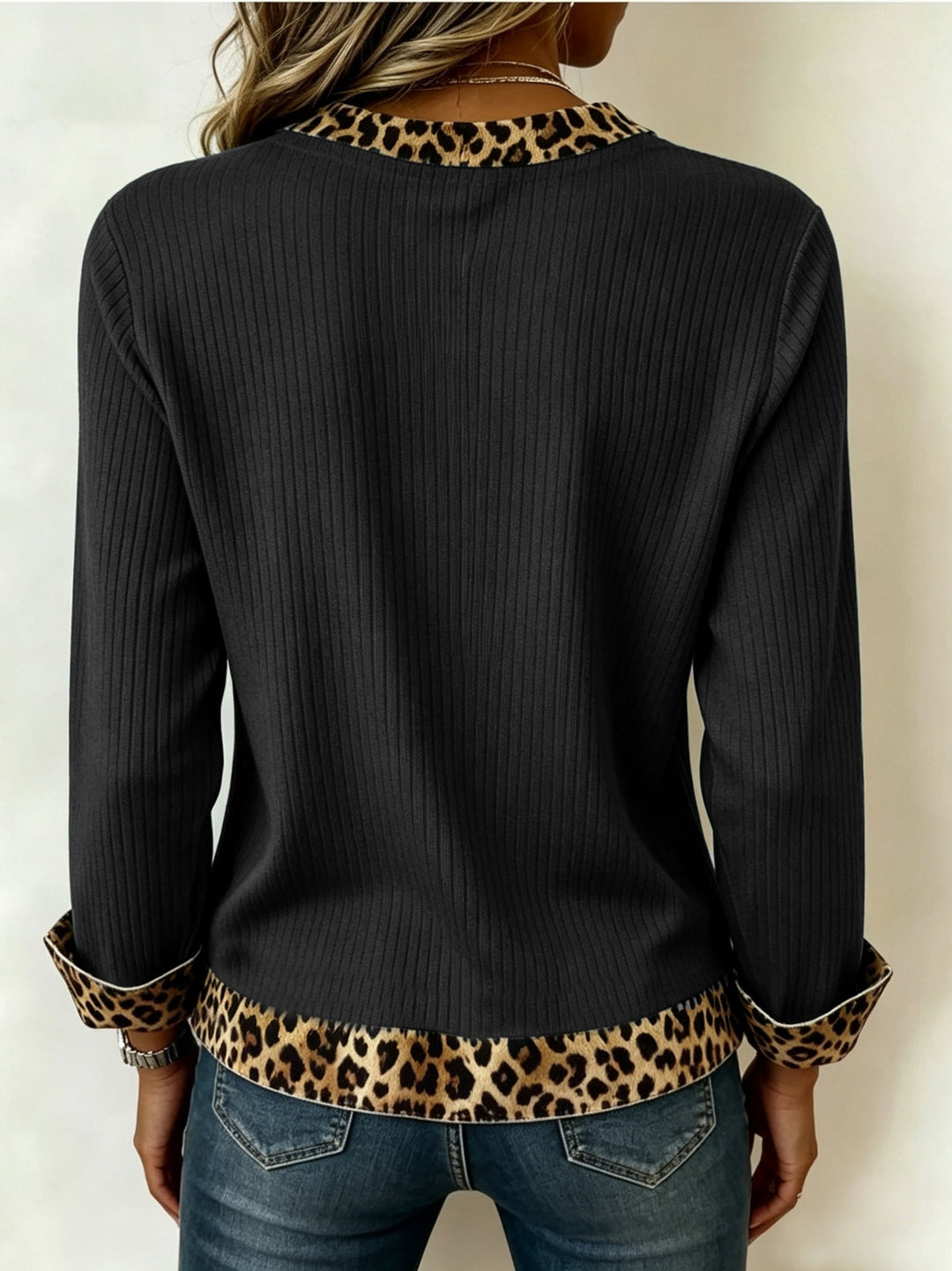 Wrenova | Women's Print Knit Top - Cream - Image 9