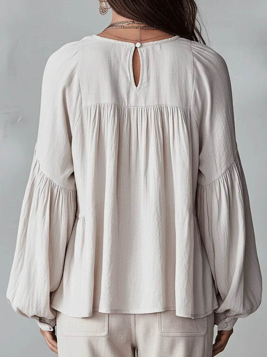 Wyndara | Women's Boho Blouse Ruffle V-Neck Top - Image 10