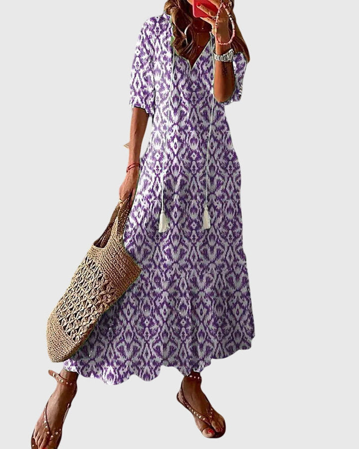 Wyndelle | Women's Boho Print Midi Summer Dress - Image 3