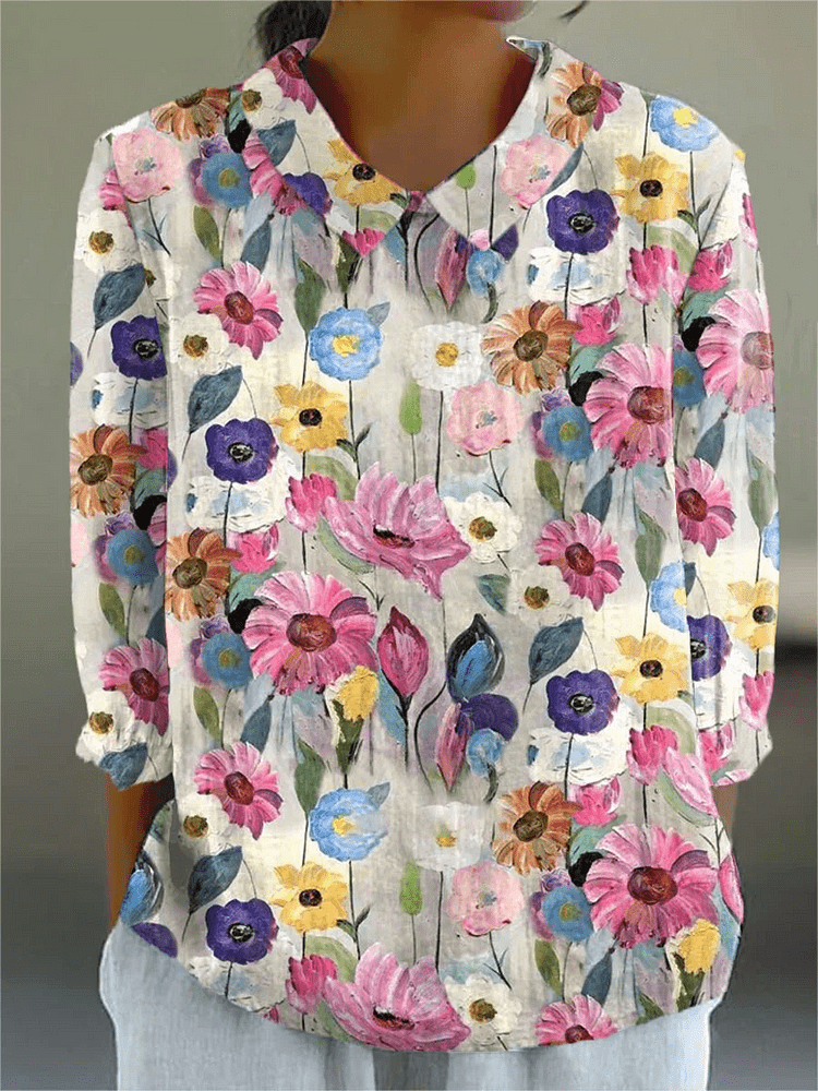 Wyndova | Women's Boho Floral Print Top - Image 1