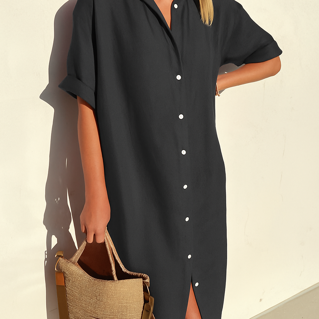 Xiomara | Women's Button Up Shirt Dress - White - Image 2