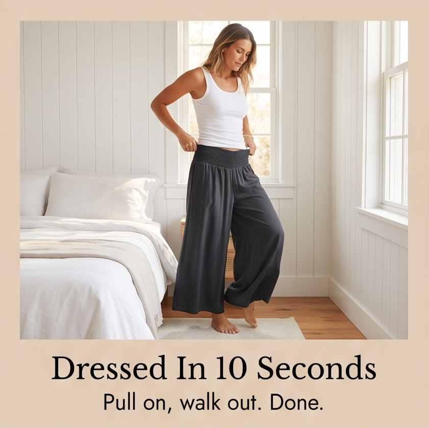 Yarrow | Women's Wide Leg Palazzo Pants - Blue - Image 10