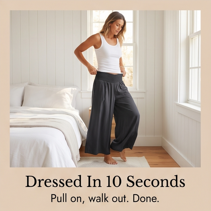 Yarrow | Women's Wide Leg Palazzo Pants - Blue - Image 10