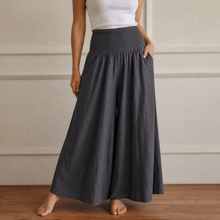 Yarrow | Women's Wide Leg Palazzo Pants - Blue - Image 17