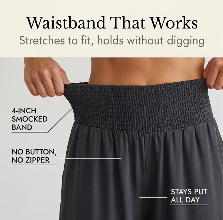 Yarrow | Women's Wide Leg Palazzo Pants - Blue - Image 7